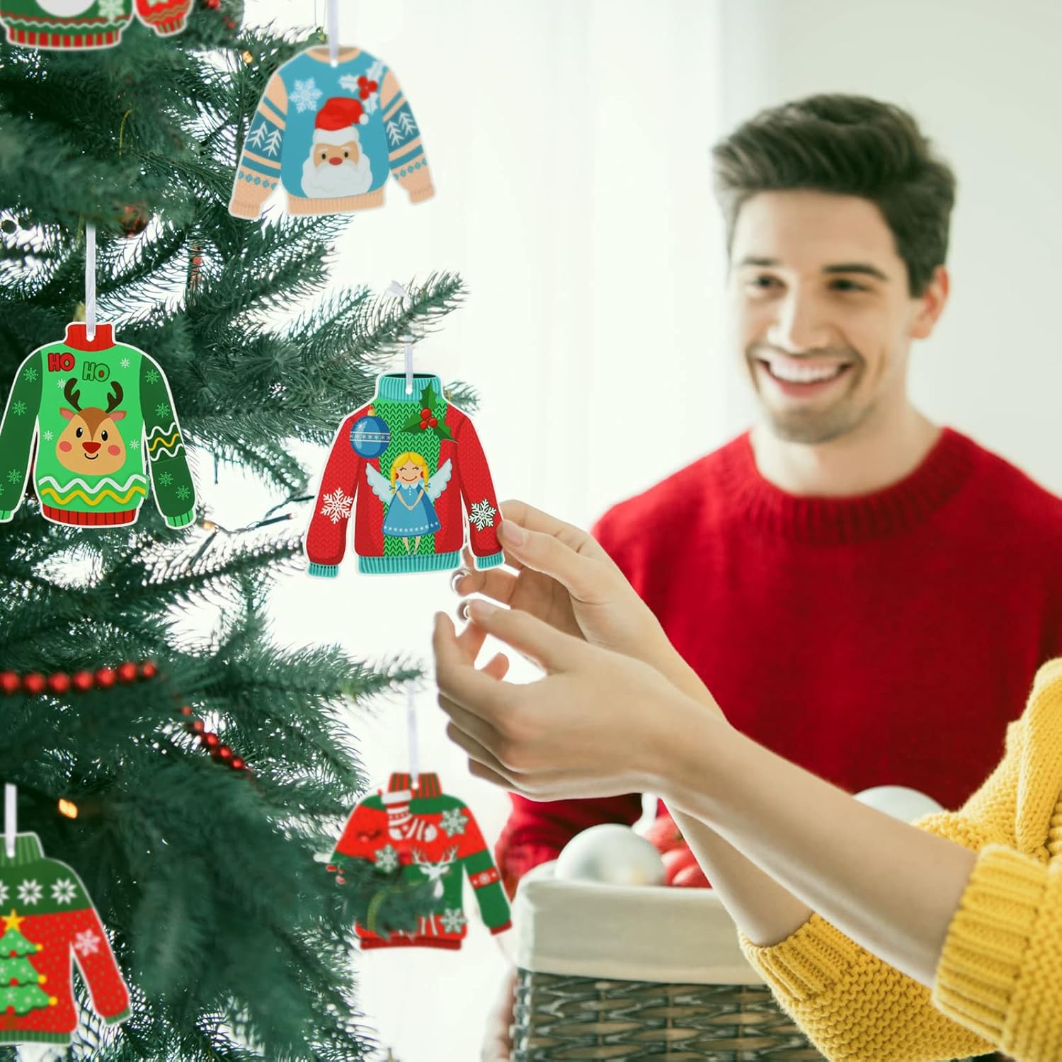 Funrous 24 Pcs Christmas Ugly Sweater DIY Ornaments Kit