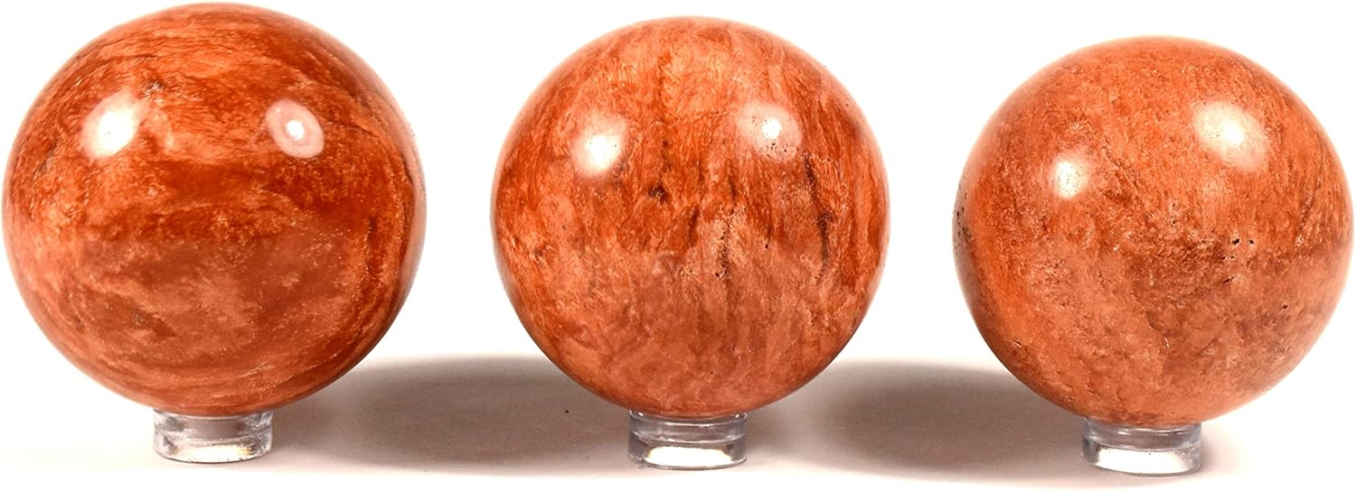 HQRP 52mm Orange Fire Jasper Carved Sphere with Stand