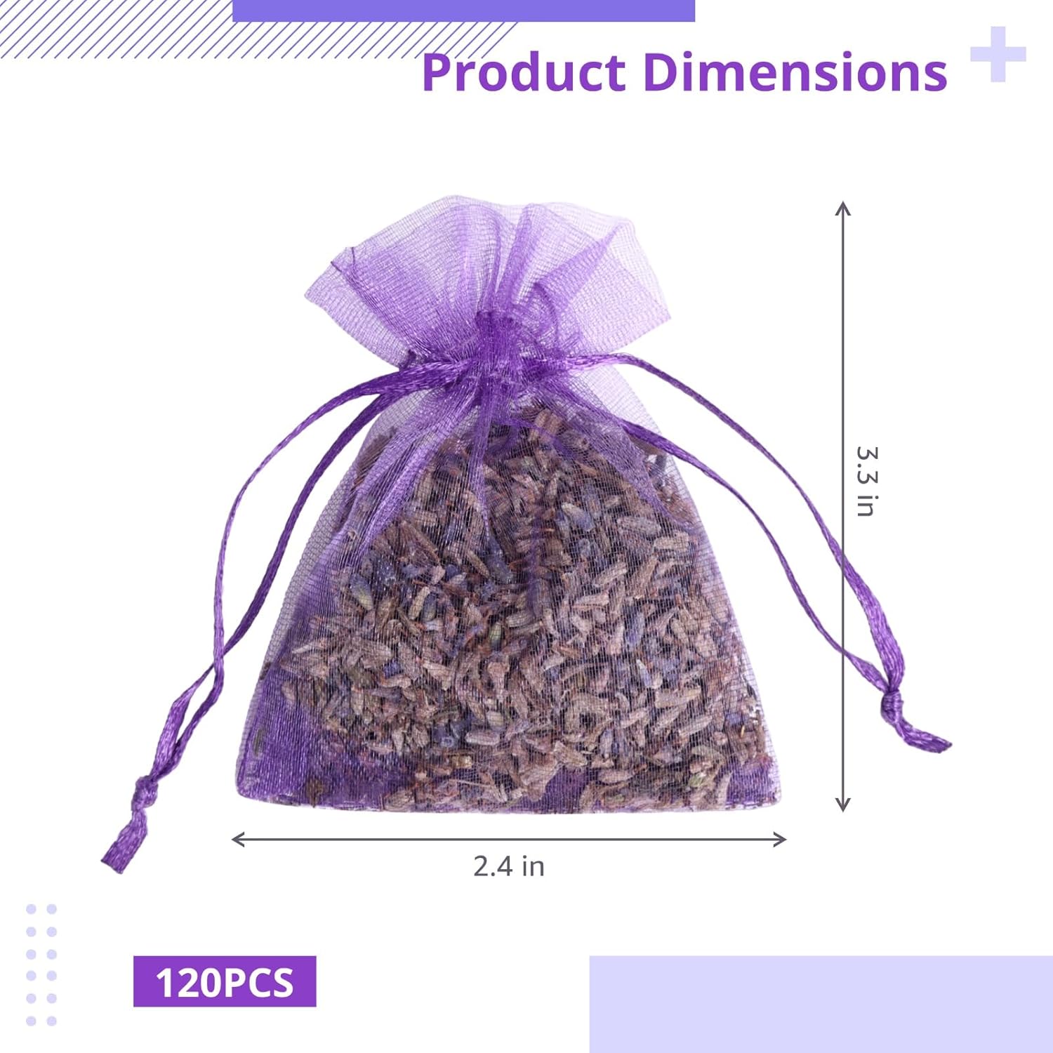 120 Pack Dried Lavender Sachets for Home Car