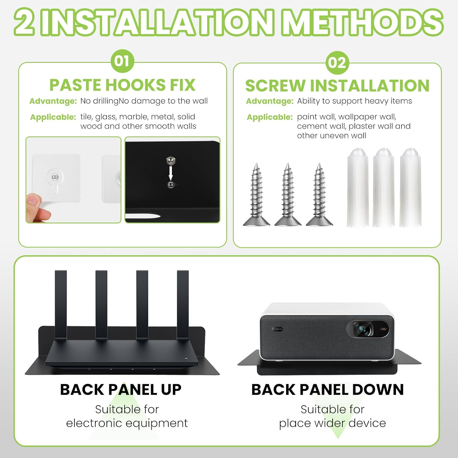 Steel Floating Shelves for Wall Black 906x689 in