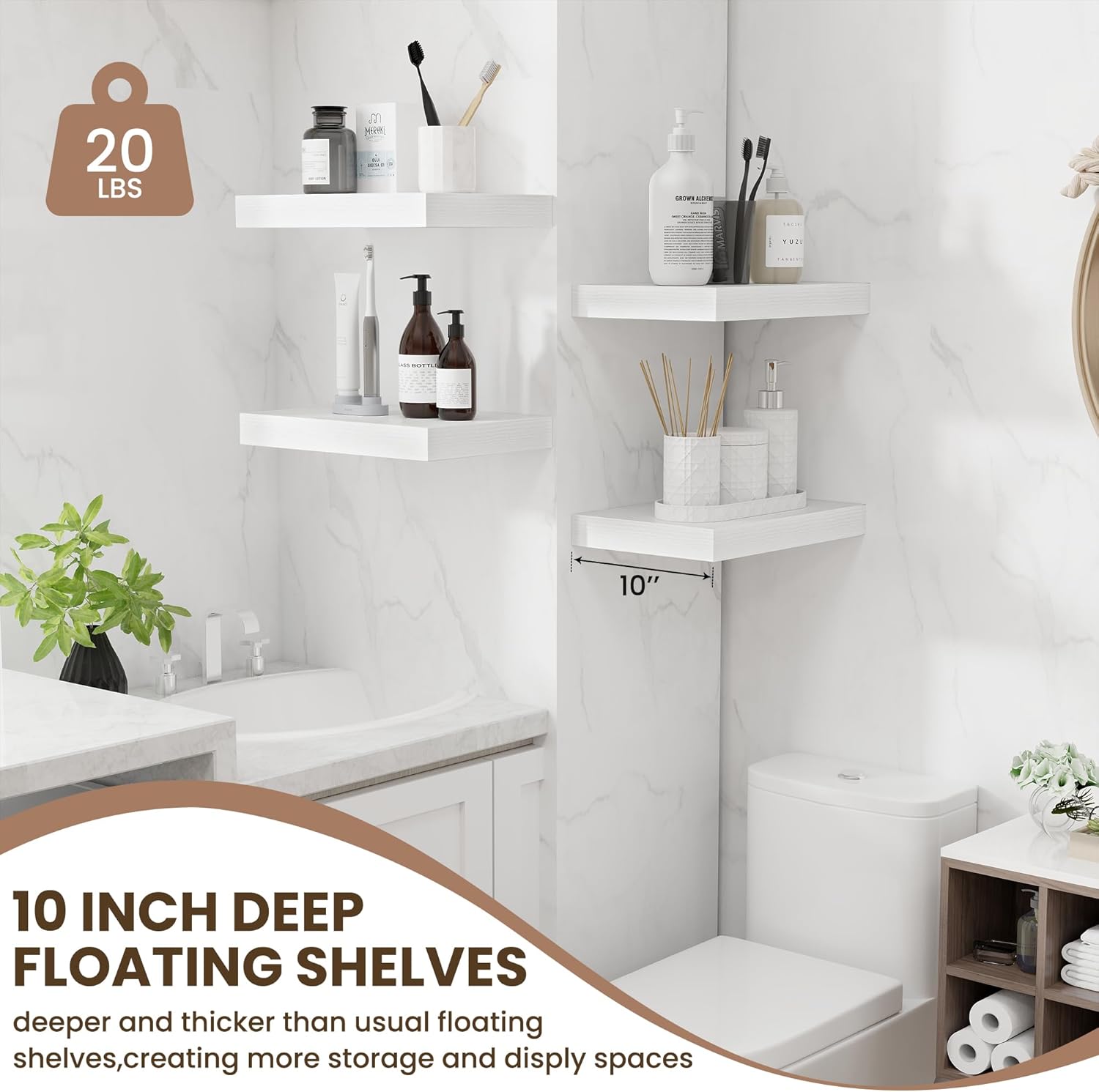 Fun Memories Wood Floating Shelves Set of 2
