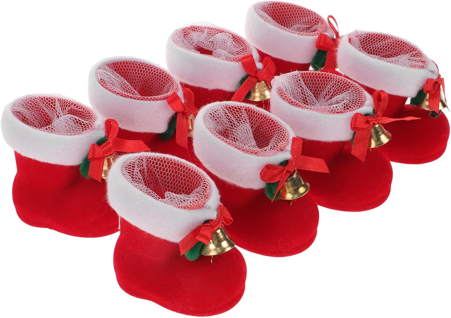FOMIYES 8Pcs Santa Candy Boots Bags