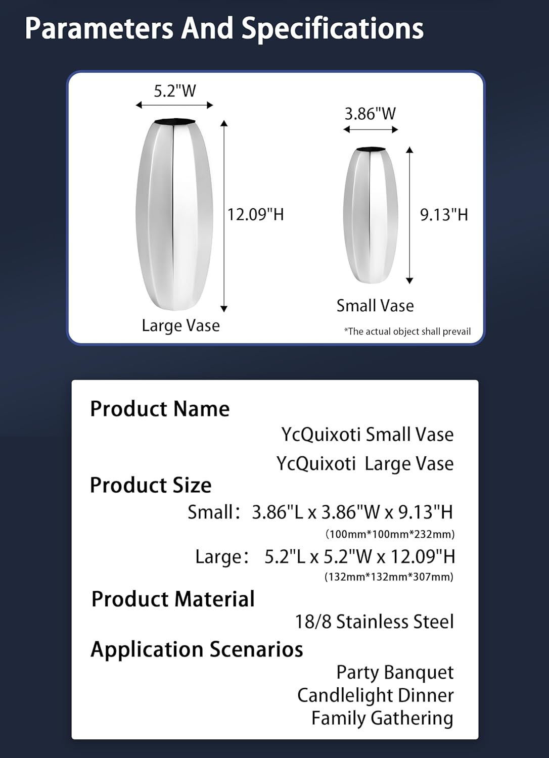 YcQuixoti Prismatic Mirror Vase 1209 Inches Tall
