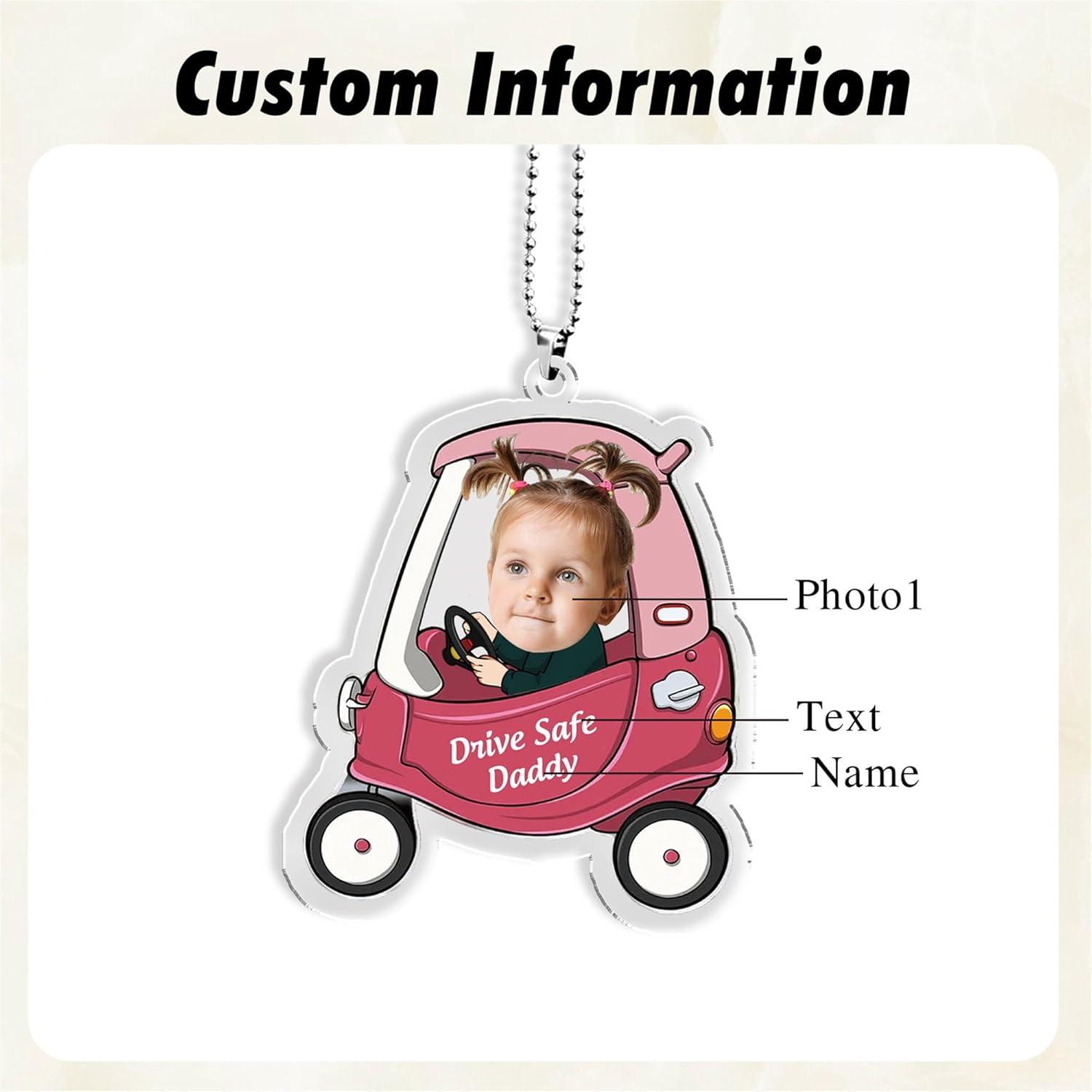 Personalized Car Photo Ornament for Dad