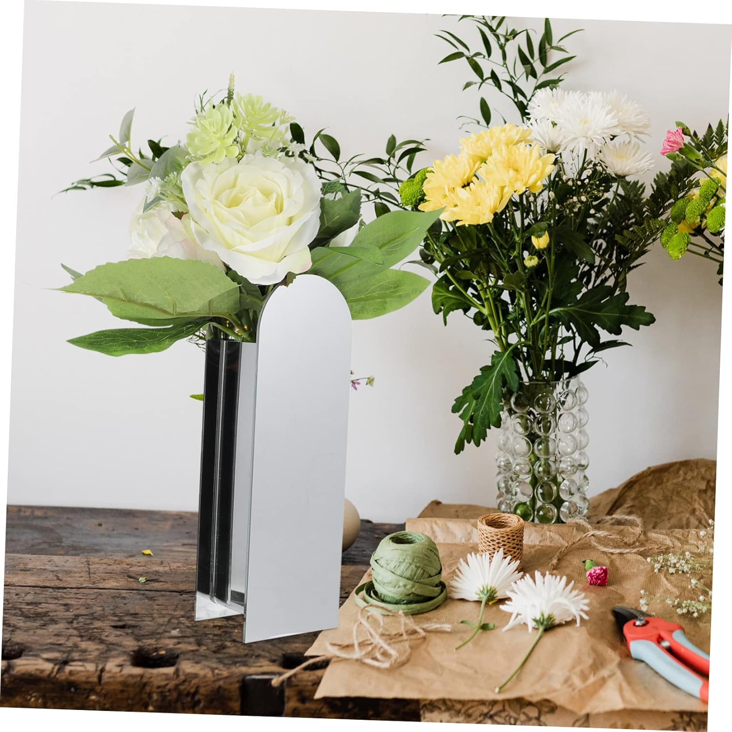 VOSAREA Acrylic Flower Vase for Dried Flowers and Centerpieces
