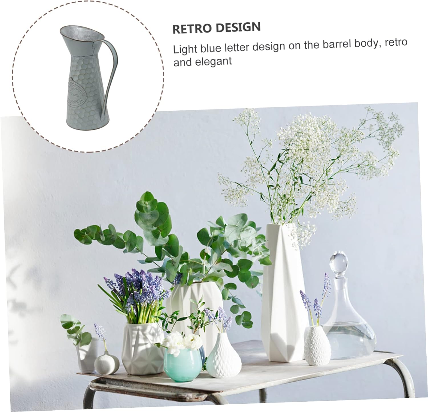 ABOOFAN Rustic Iron Decorative Vase for Home Office Balcony