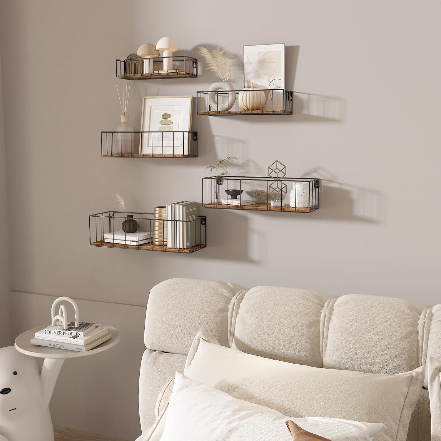 CRUGLA Floating Shelves Wall Mounted Set of 5