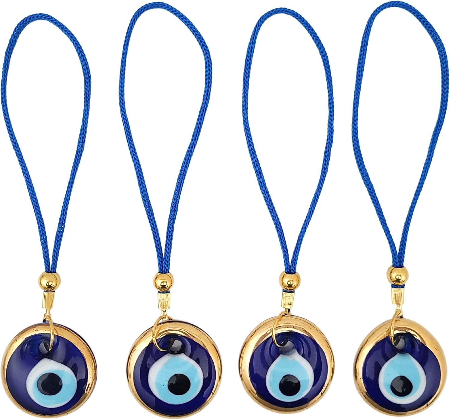 Evil Eye Car Hanging Gold Ornament Set of 4