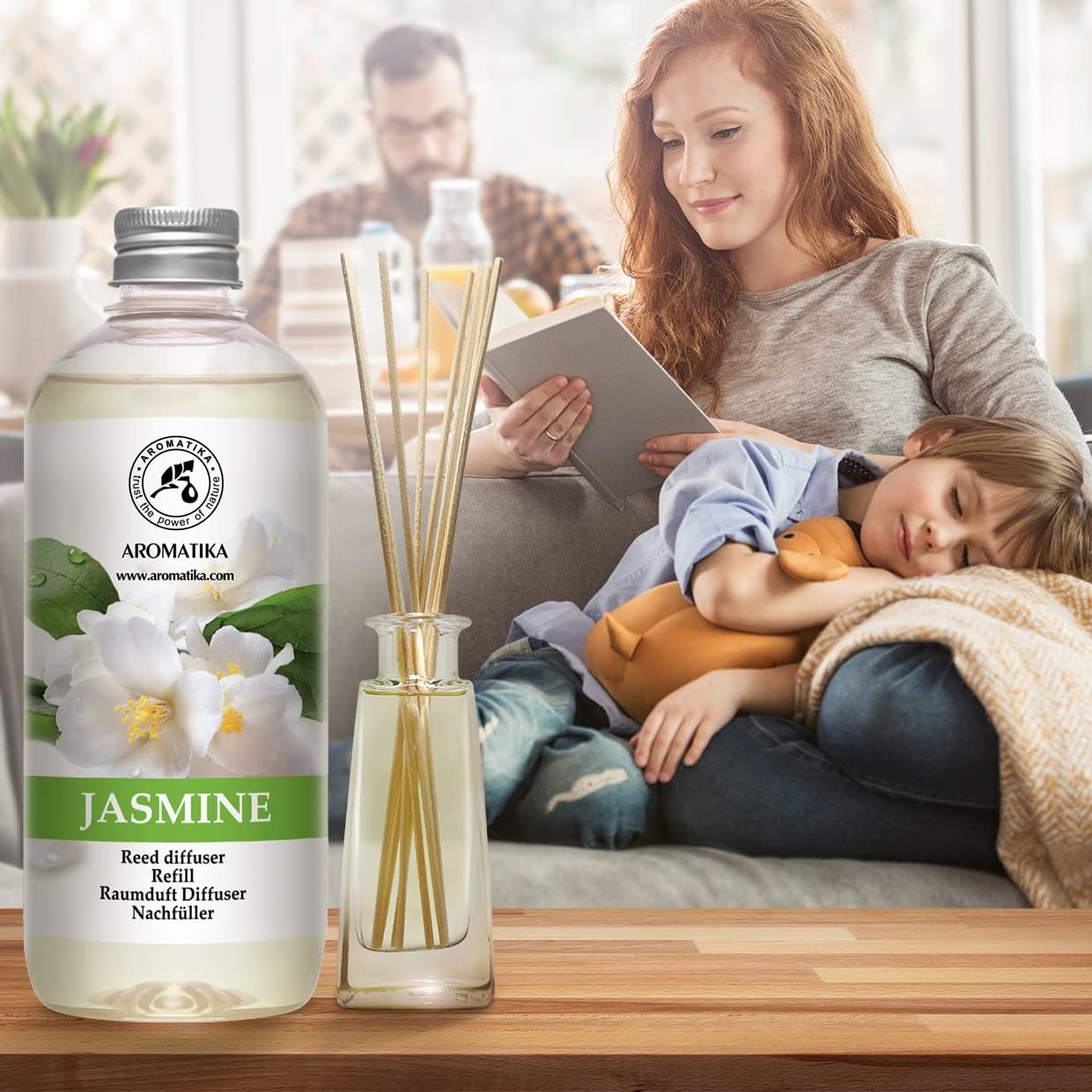 Jasmine Vanille Reed Diffuser Refill Set 34 Fl Oz 2 x 500ml