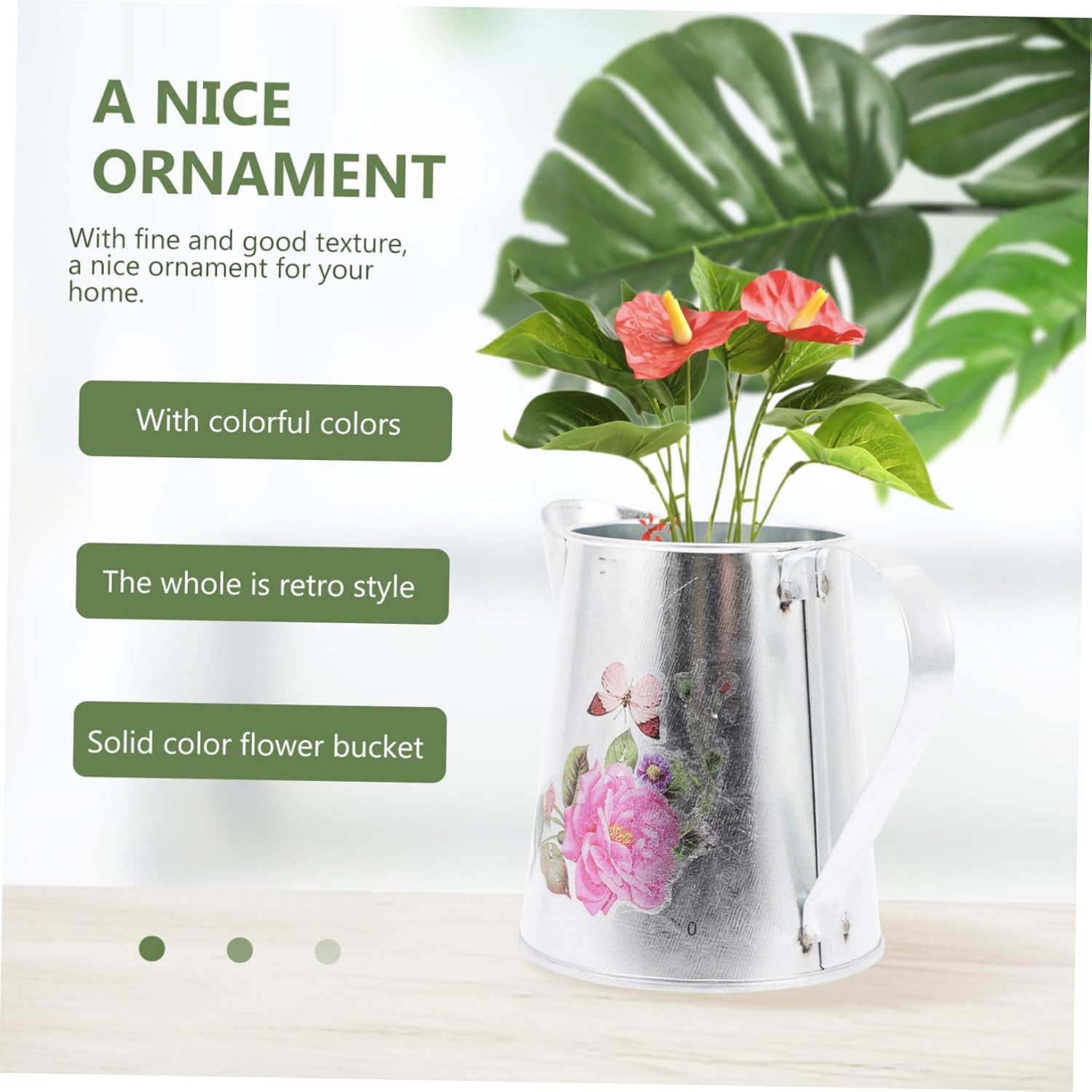 Rustic Iron Flower Vase for Home Decor