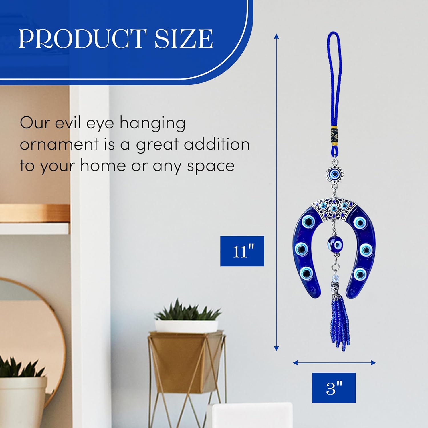 LUCKBOOSTIUM Evil Eye Horseshoe Charm Hanging Ornament