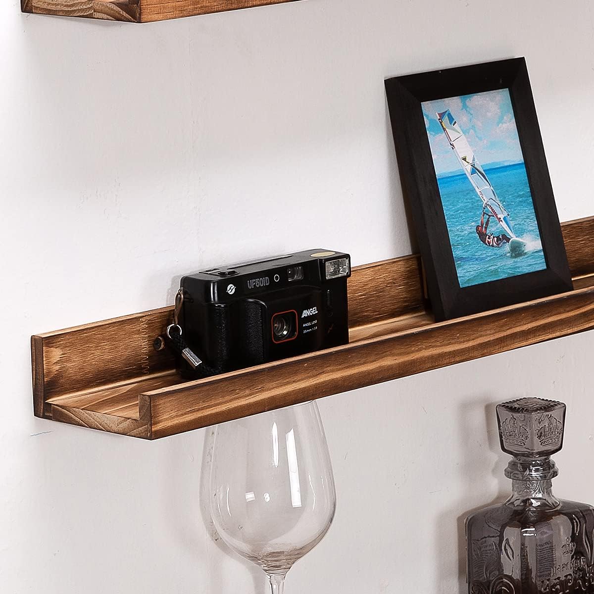 MBYD 3 Pc 24 Inch Floating Shelves Natural Wood