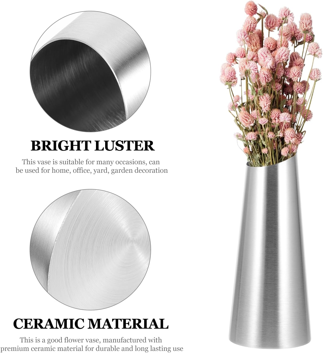 Veemoon Metal Cylinder Vase Fireplace Decor