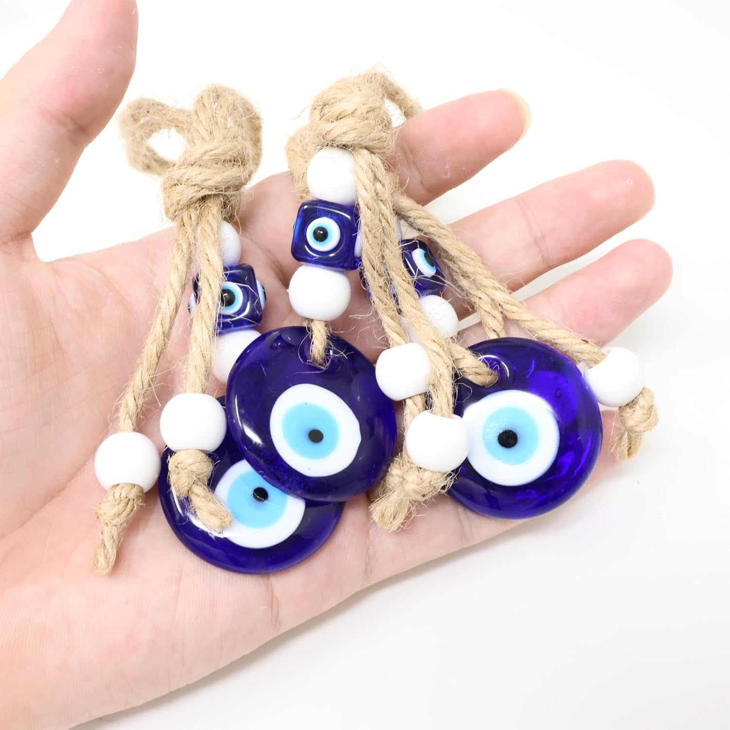 Honbay 3PCS Turkish Blue Evil Eye Glass Pendant Hanging Ornament