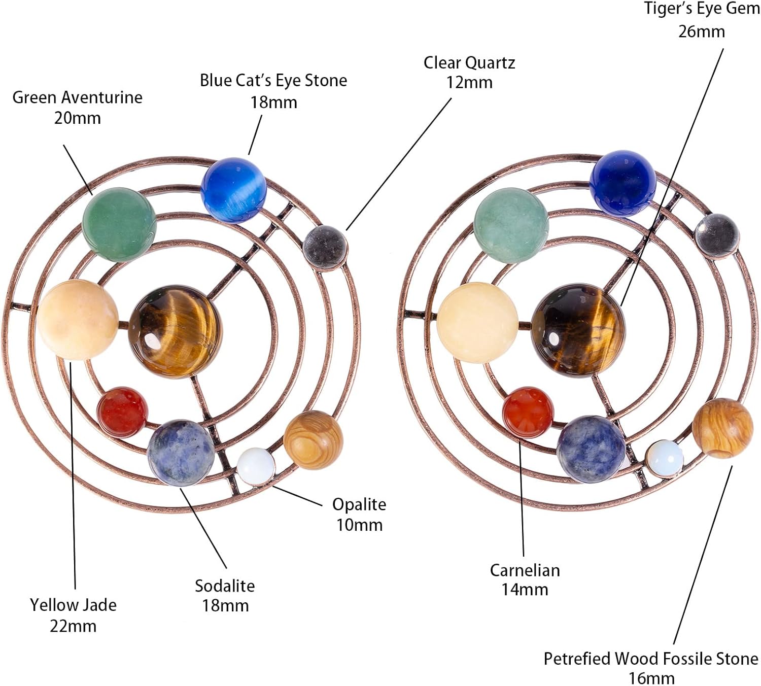 Rockcloud 9 Planets Crystal Ball Set with Metal Orbit