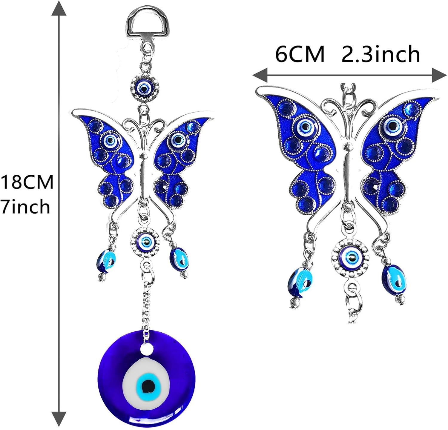 Blue Butterfly Evil Eye Wall Hanging Decor