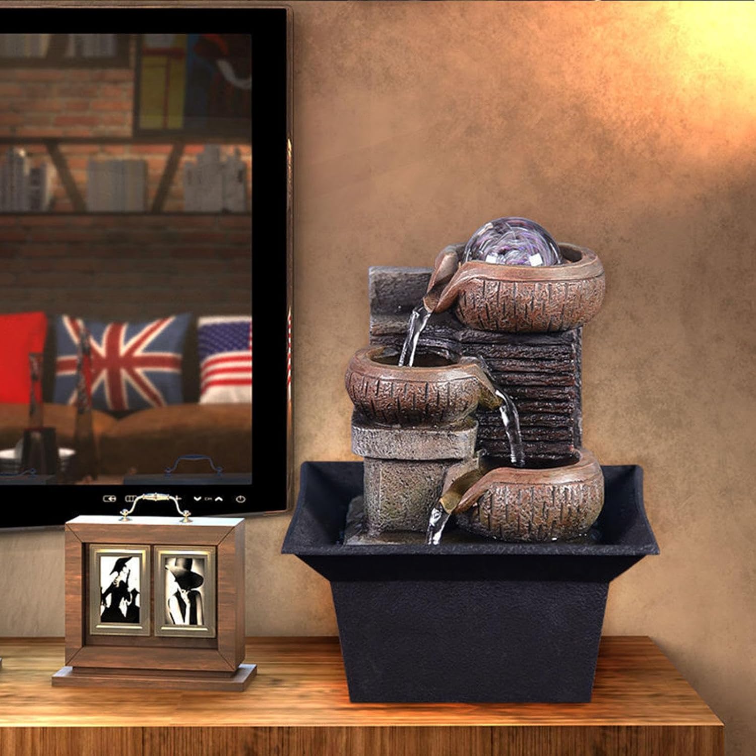 3-Tier Tabletop Fountain for Indoor Zen Relaxation