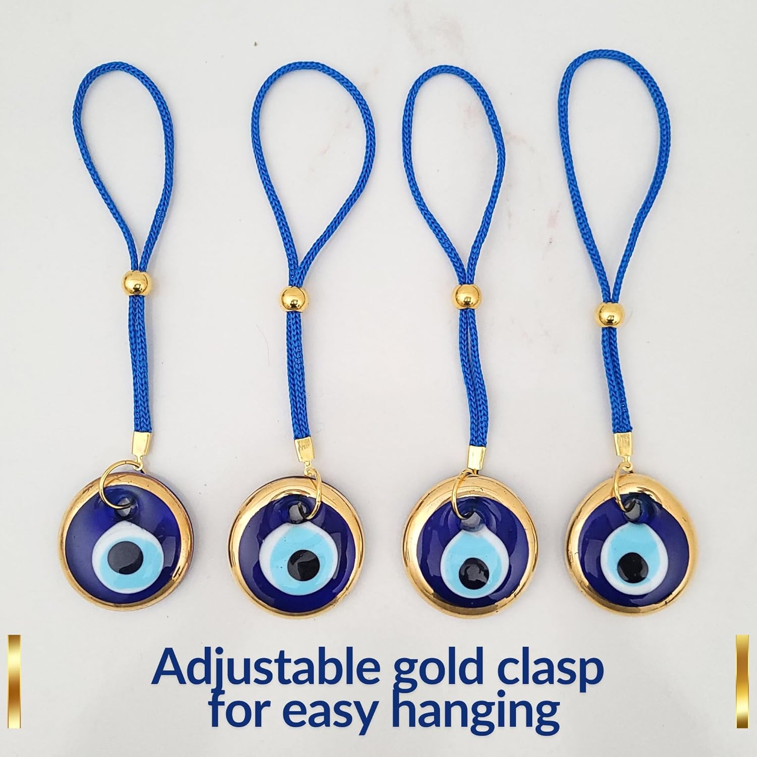 Evil Eye Car Hanging Gold Ornament Set of 4