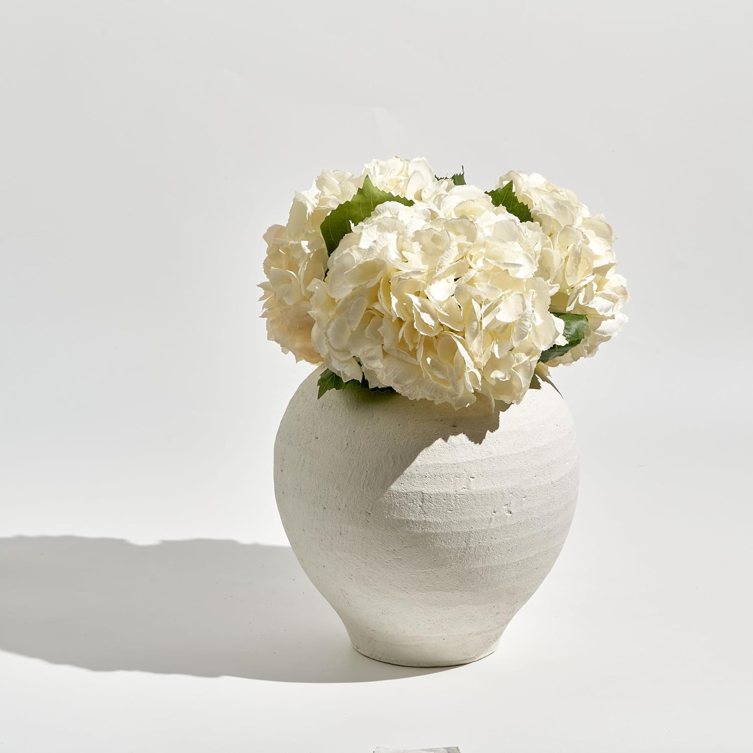 LB2 White Ceramic Large Vase 11 Inch Zen Style