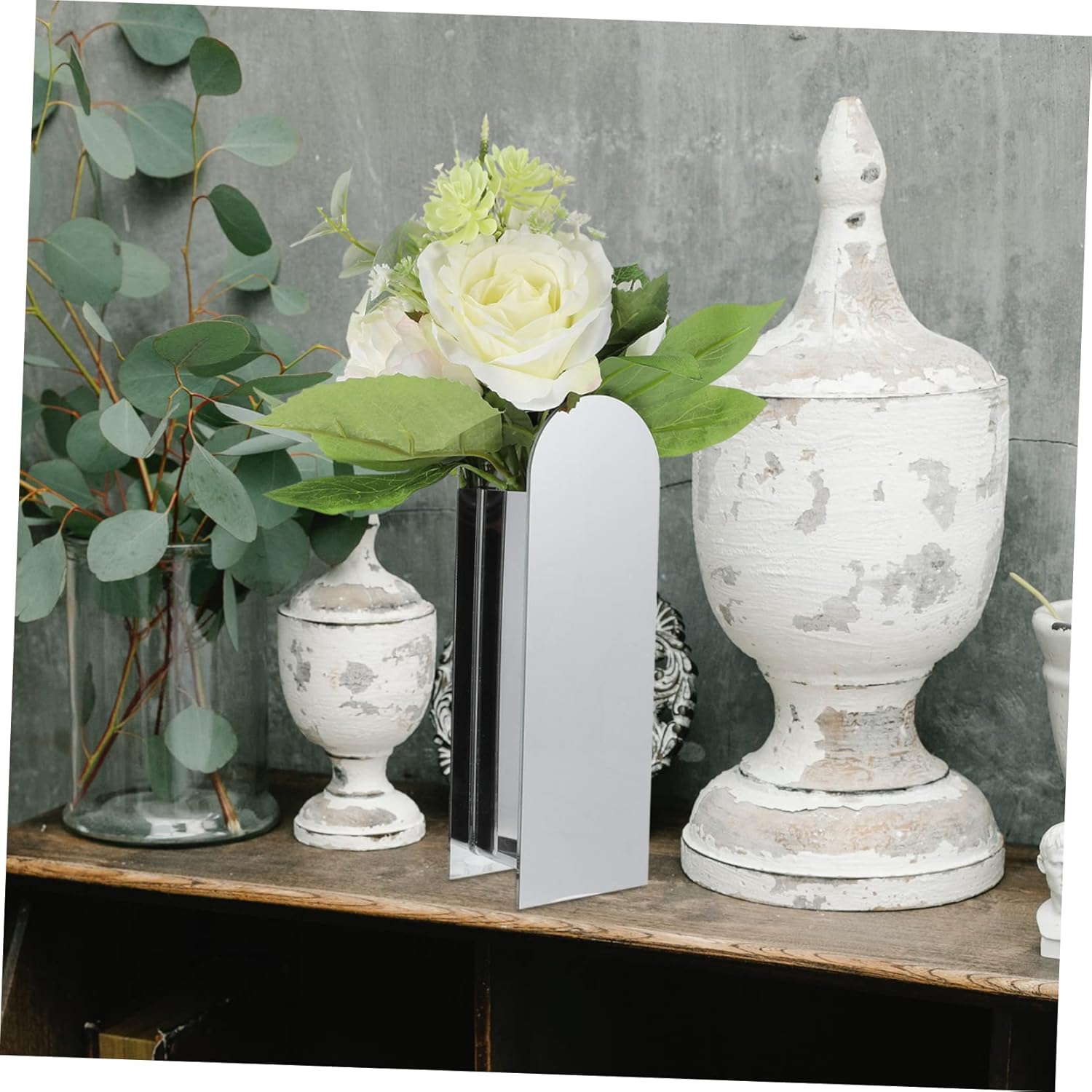 VOSAREA Acrylic Flower Vase for Dried Flowers and Centerpieces