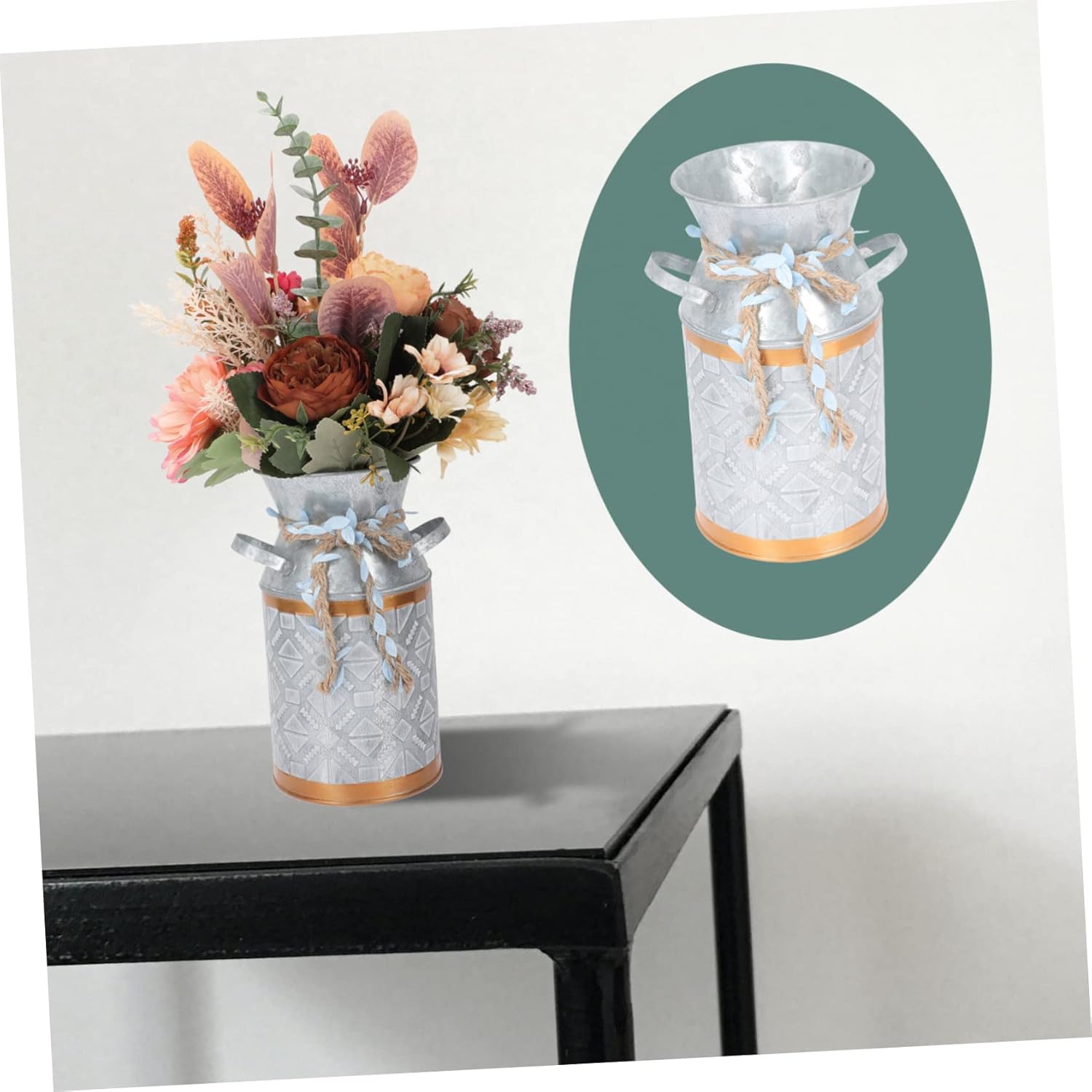 Modern Iron Flower Bucket for Home Decor