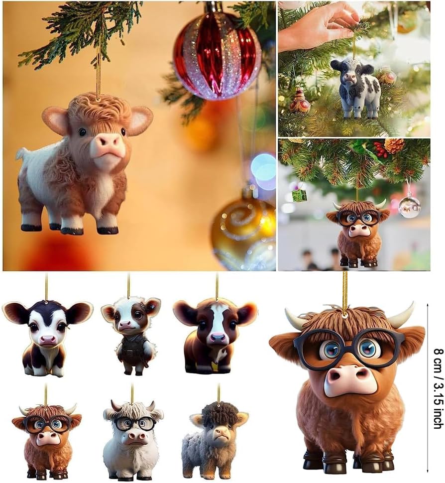 Cute Cartoon Cow Hanging Ornament for Home and Car