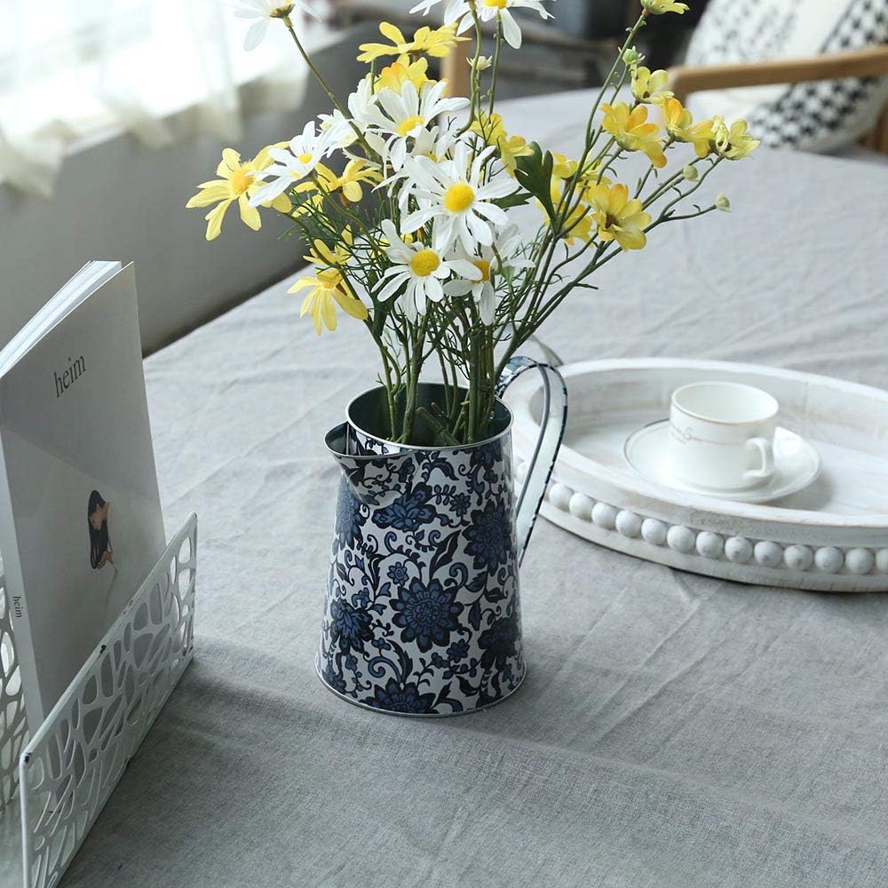 Shabby Chic Galvanized Metal Vase for Home Dcor