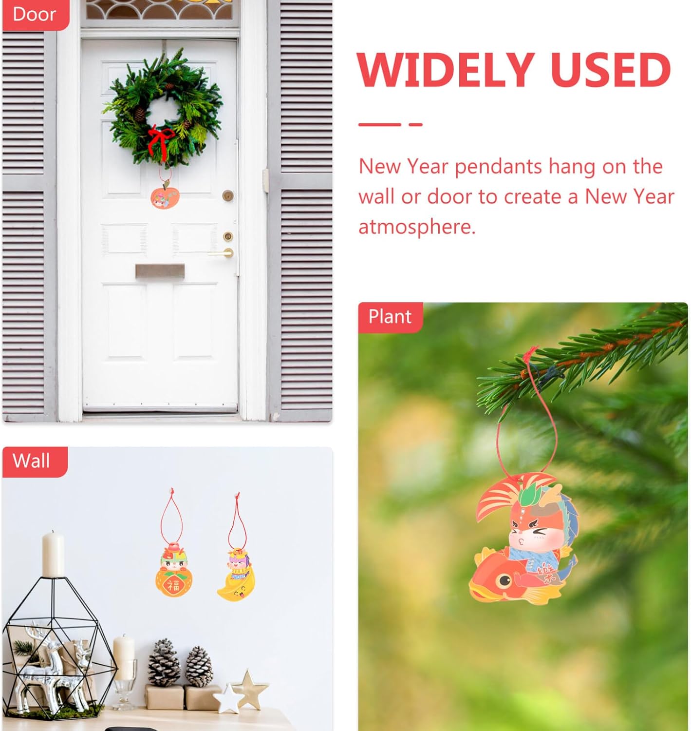 6pcs Chinese Hanging Ornaments for Festive Spring Festival Decor