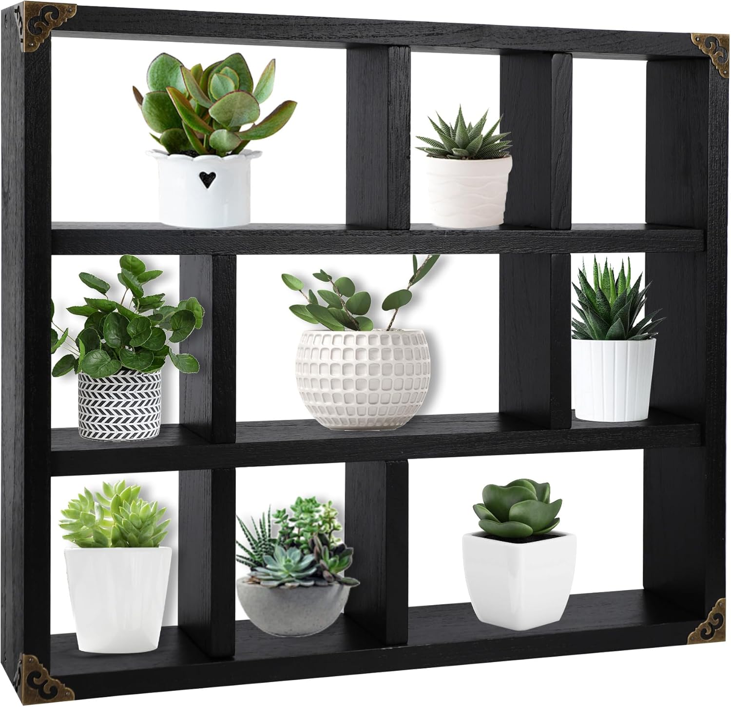 MITREL 177x157-Inch Shadow Box Shelf Set of 2 Classic Black