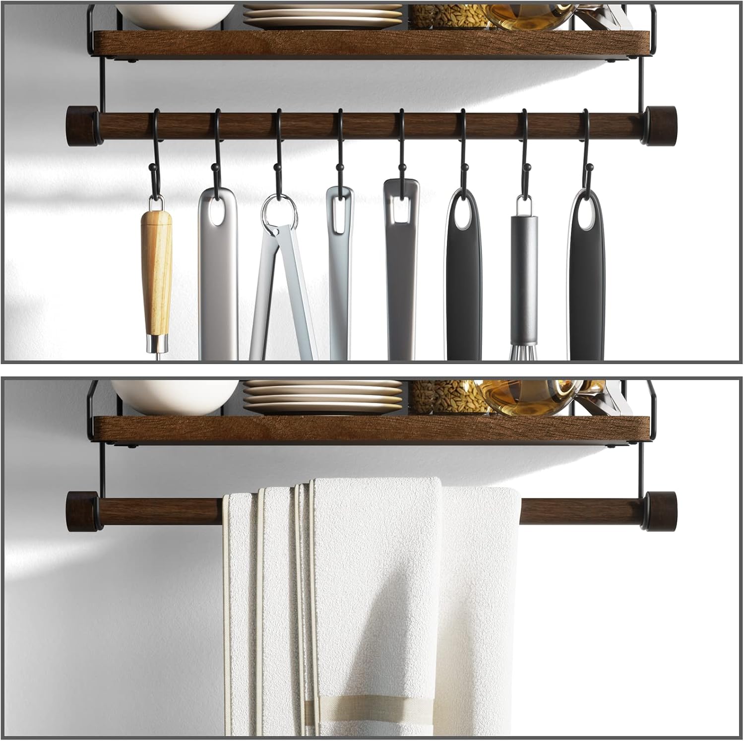 Alsonerbay Floating Shelf Wall-Mounted Kitchen Organizer