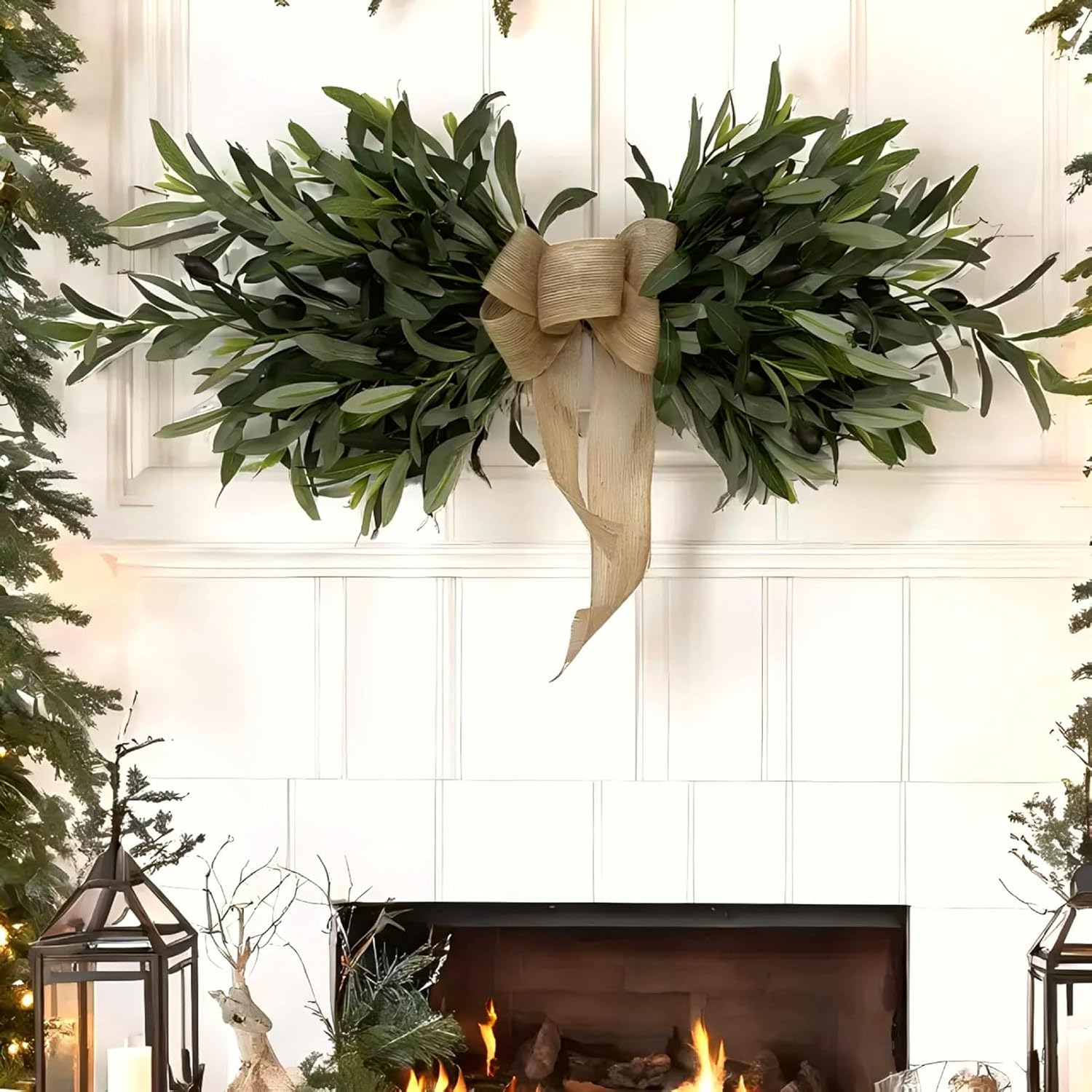 Wnvivi 236 Inch Artificial Olive Flower Swags Wreath