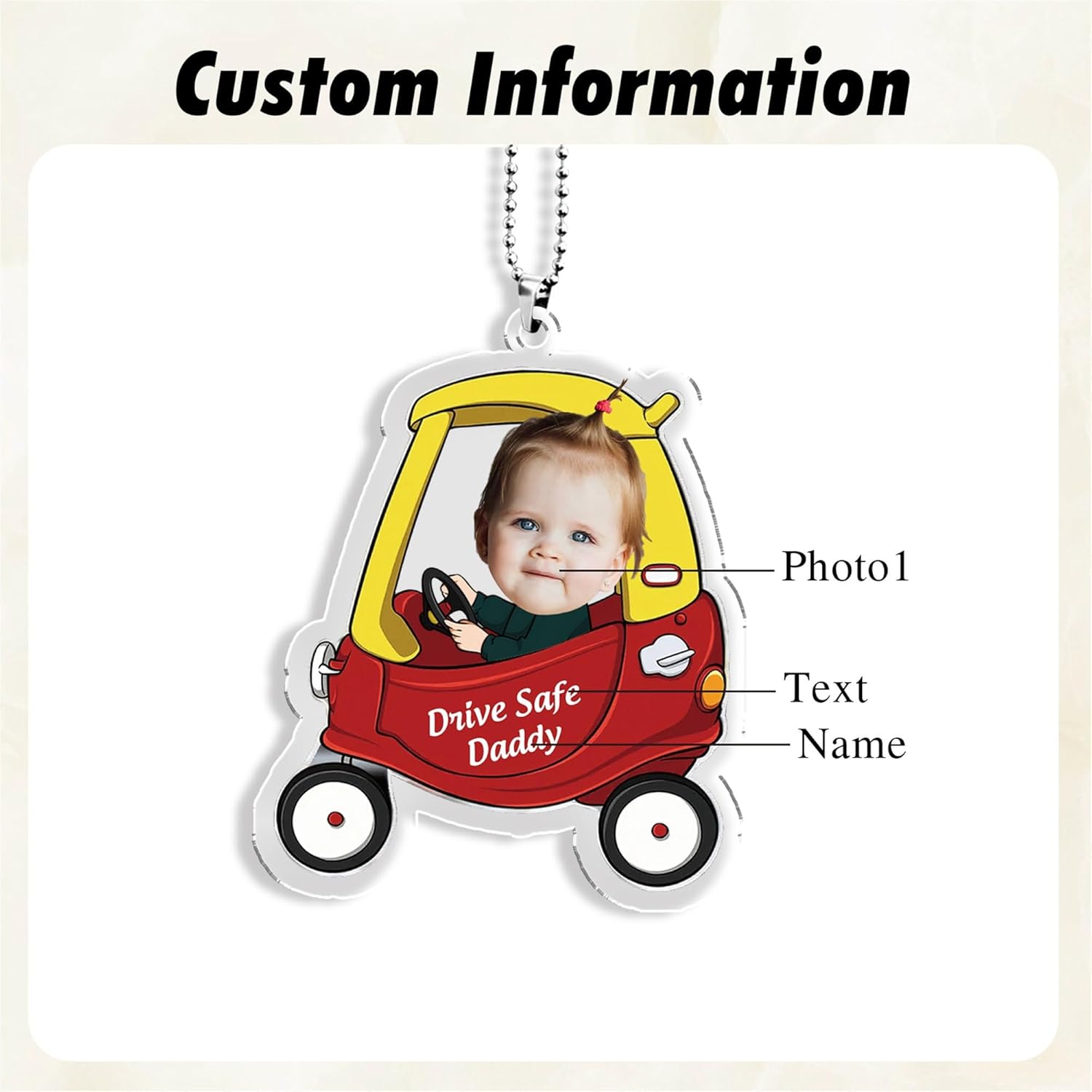 Personalized Car Photo Ornament for Dad