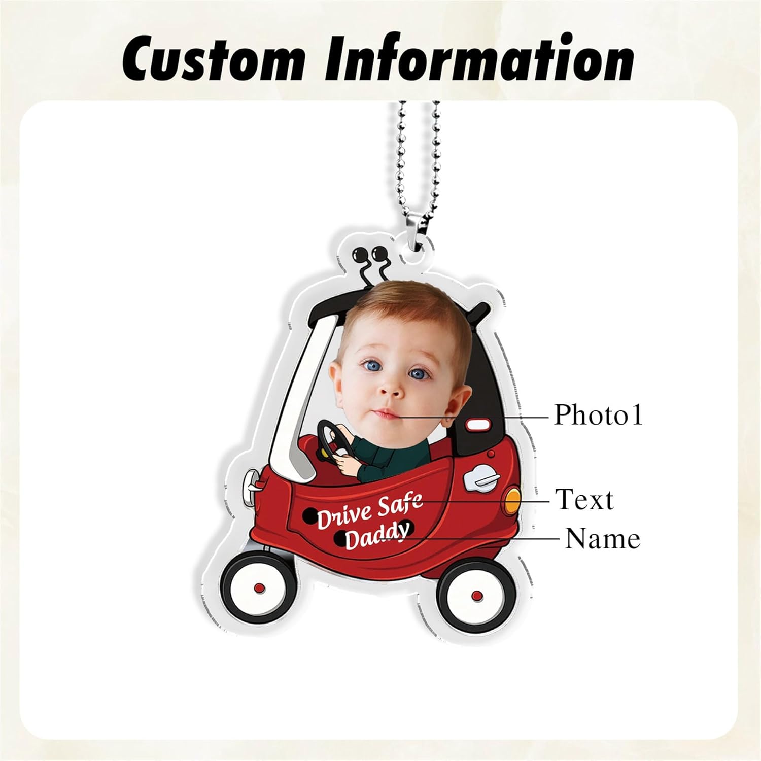 Personalized Car Photo Ornament for Dad