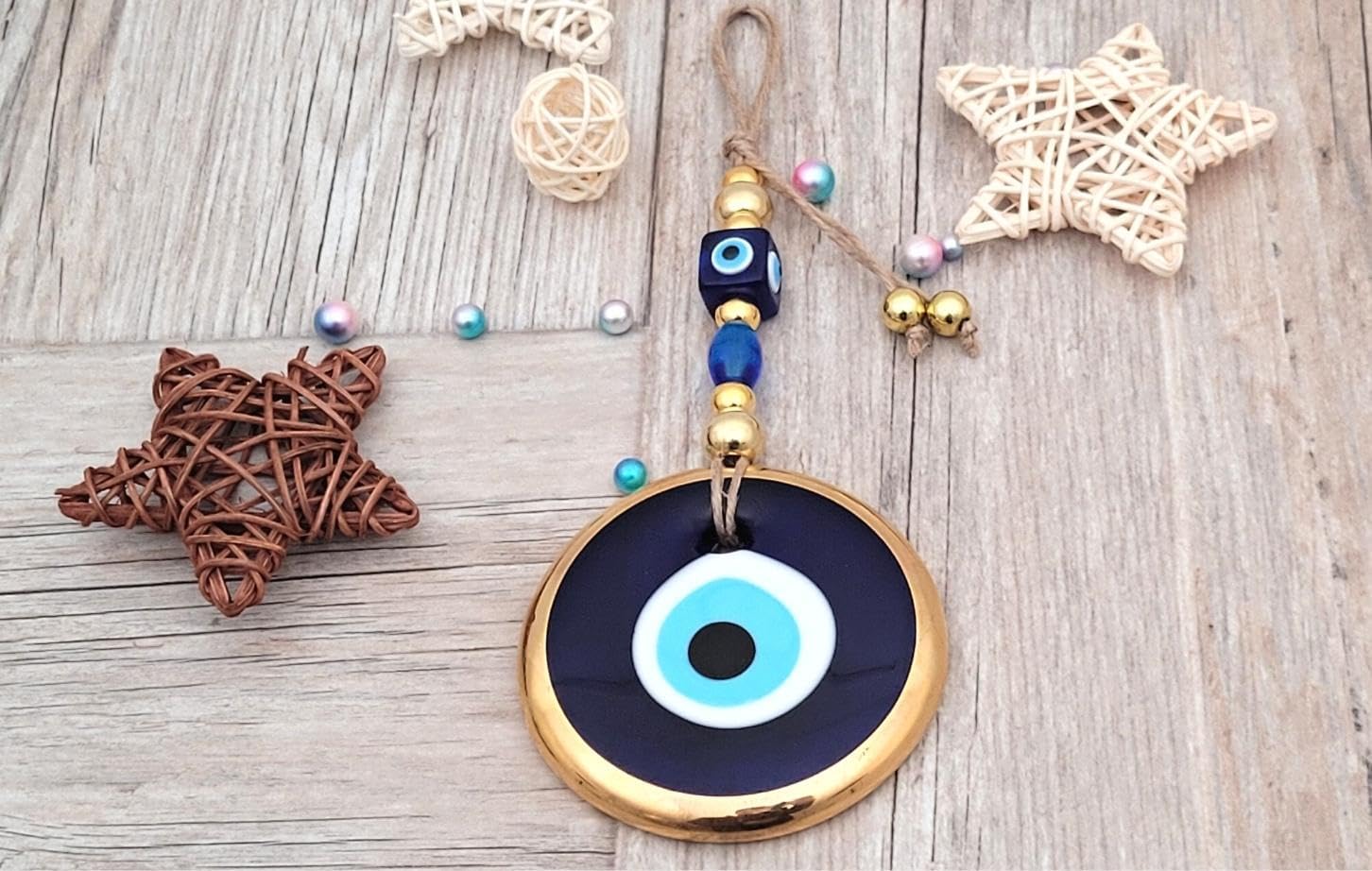 35 Gold Turkish Evil Eye Wall Hanging