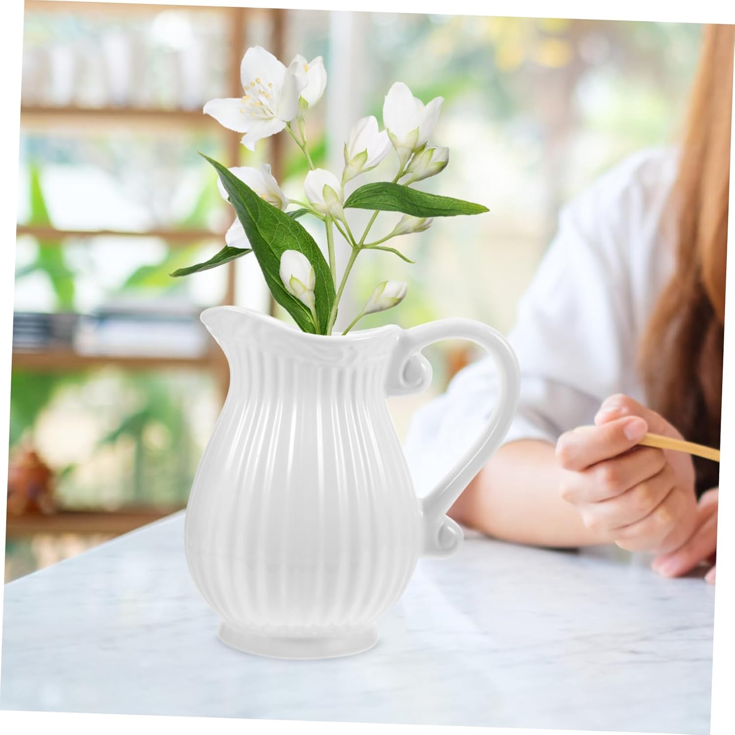 Unomor Ceramic Pitcher Vase for Floral Arrangements