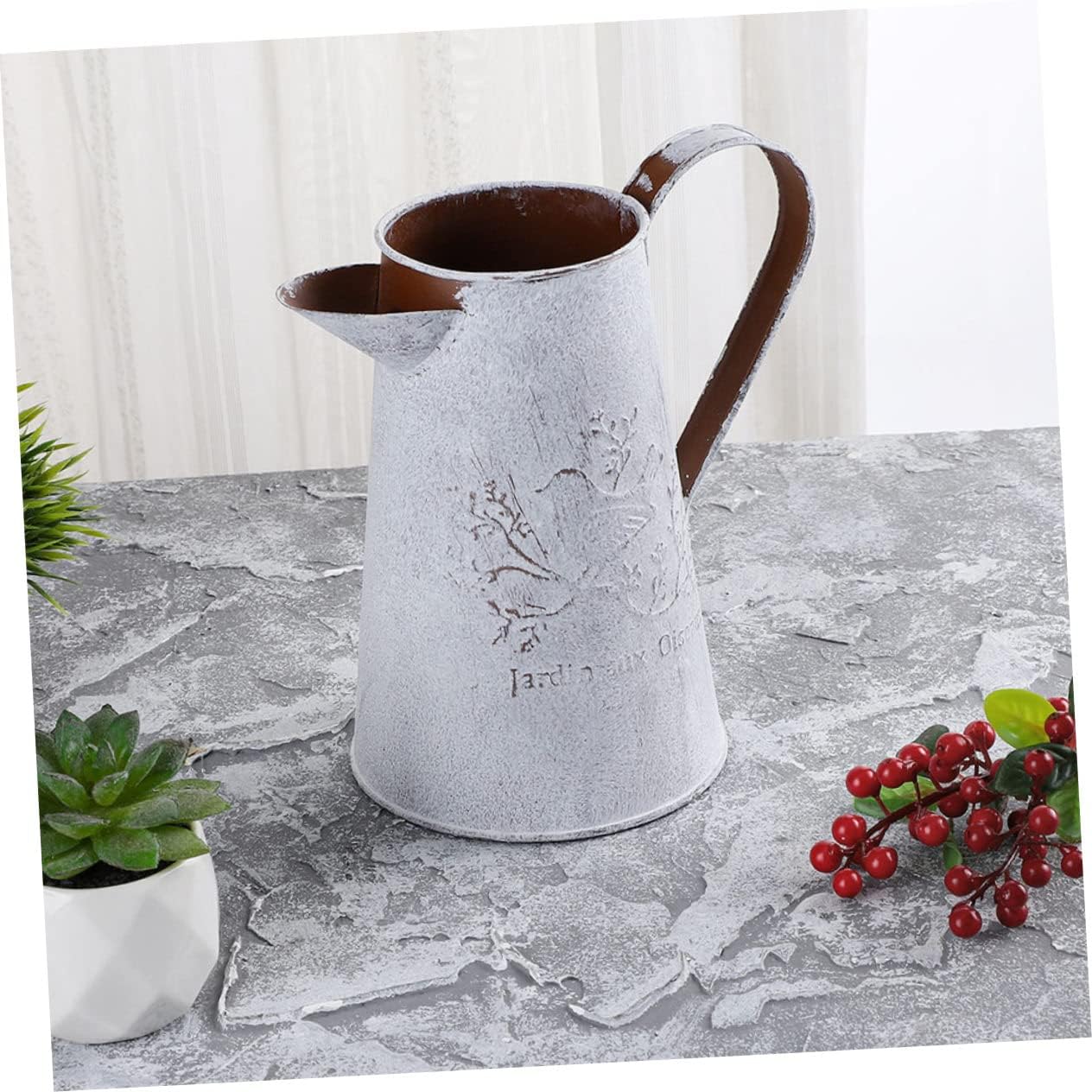 SUPVOX 2pcs Retro Iron Flower Buckets for Home Decor