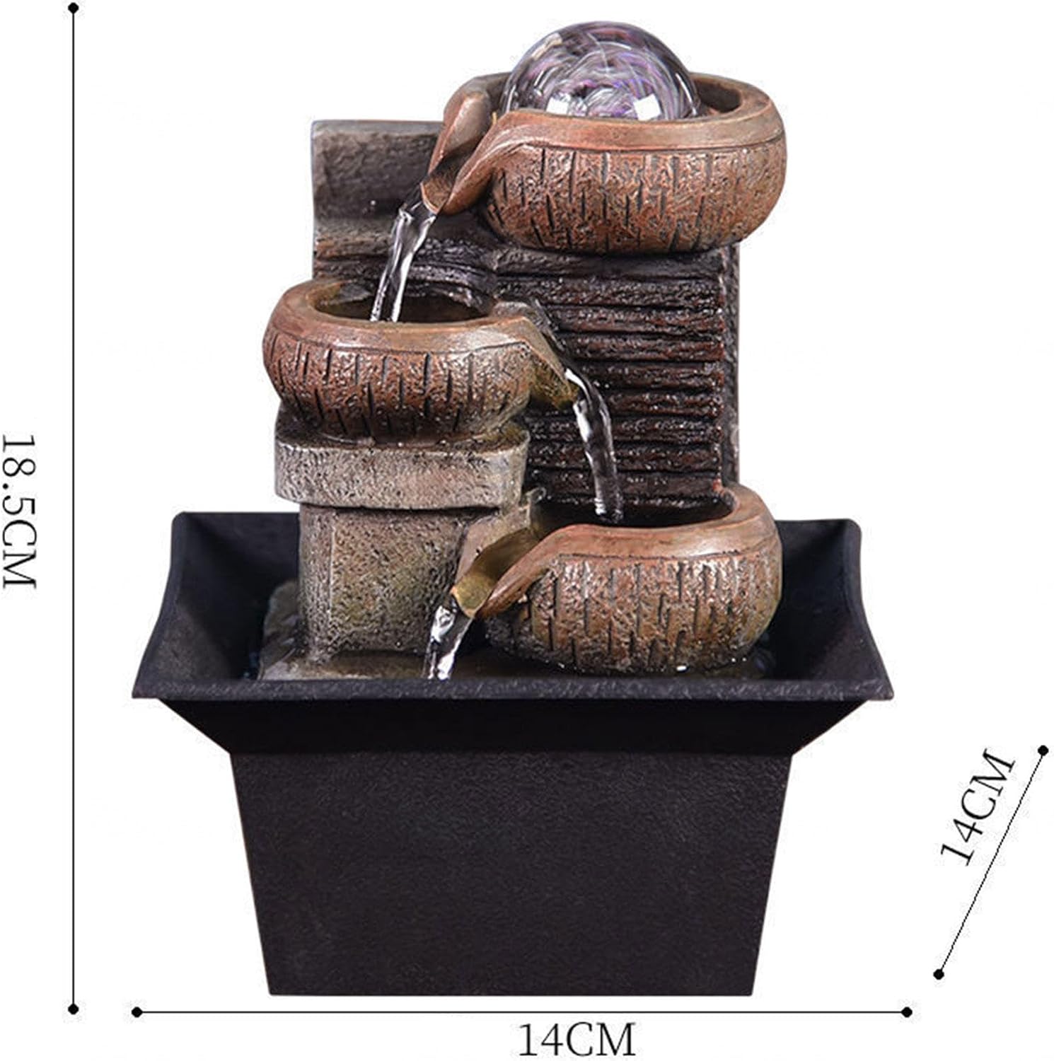 3-Tier Tabletop Fountain for Indoor Zen Relaxation