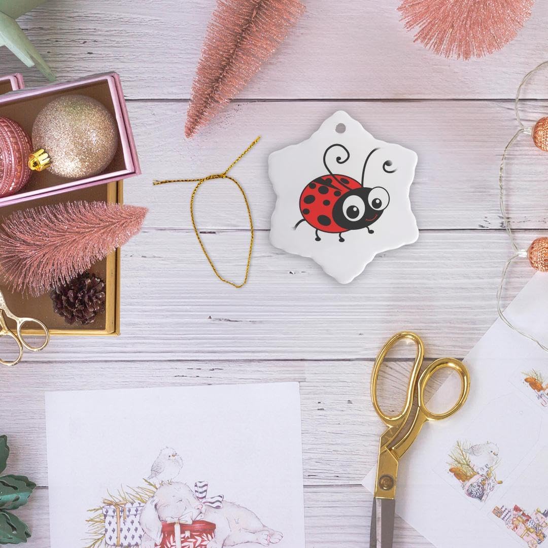 3dRose Cute Ladybug 3 Inch Porcelain Ornament