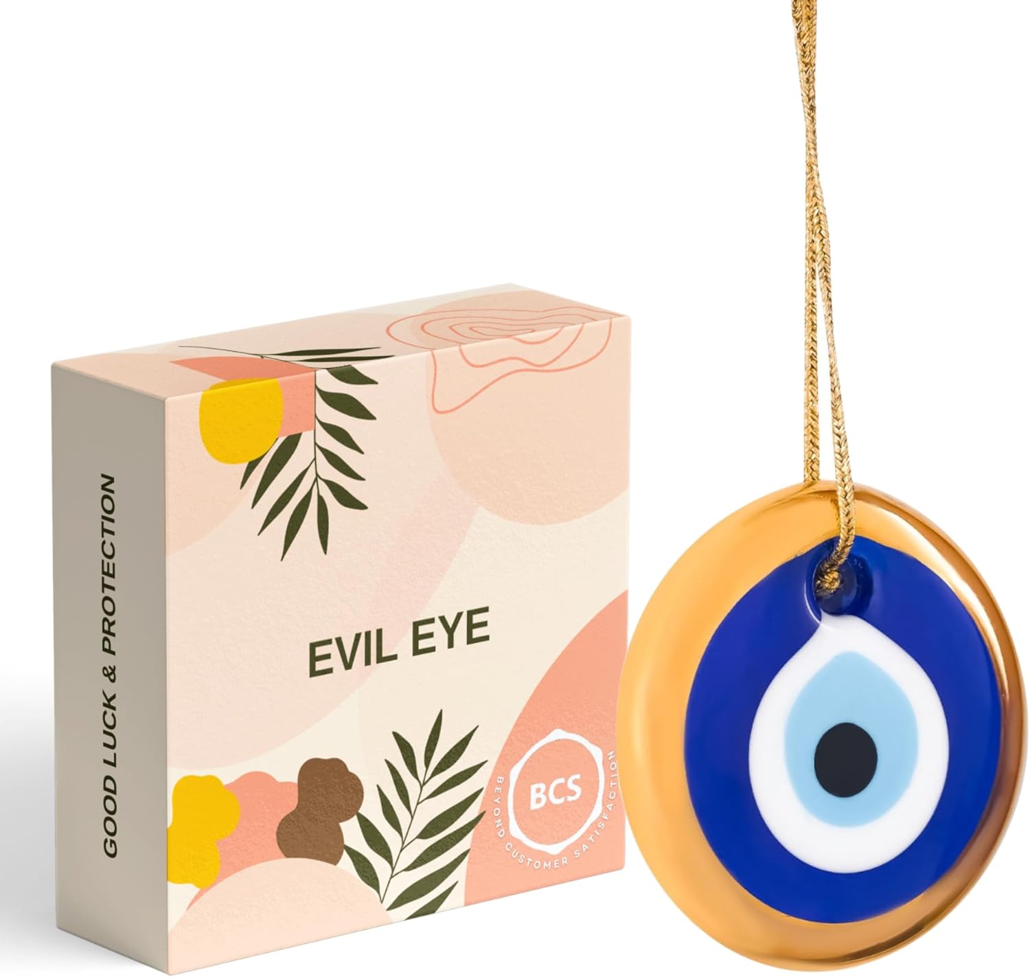BCS Blue-Gold Evil Eye Wall Hanging Ornament