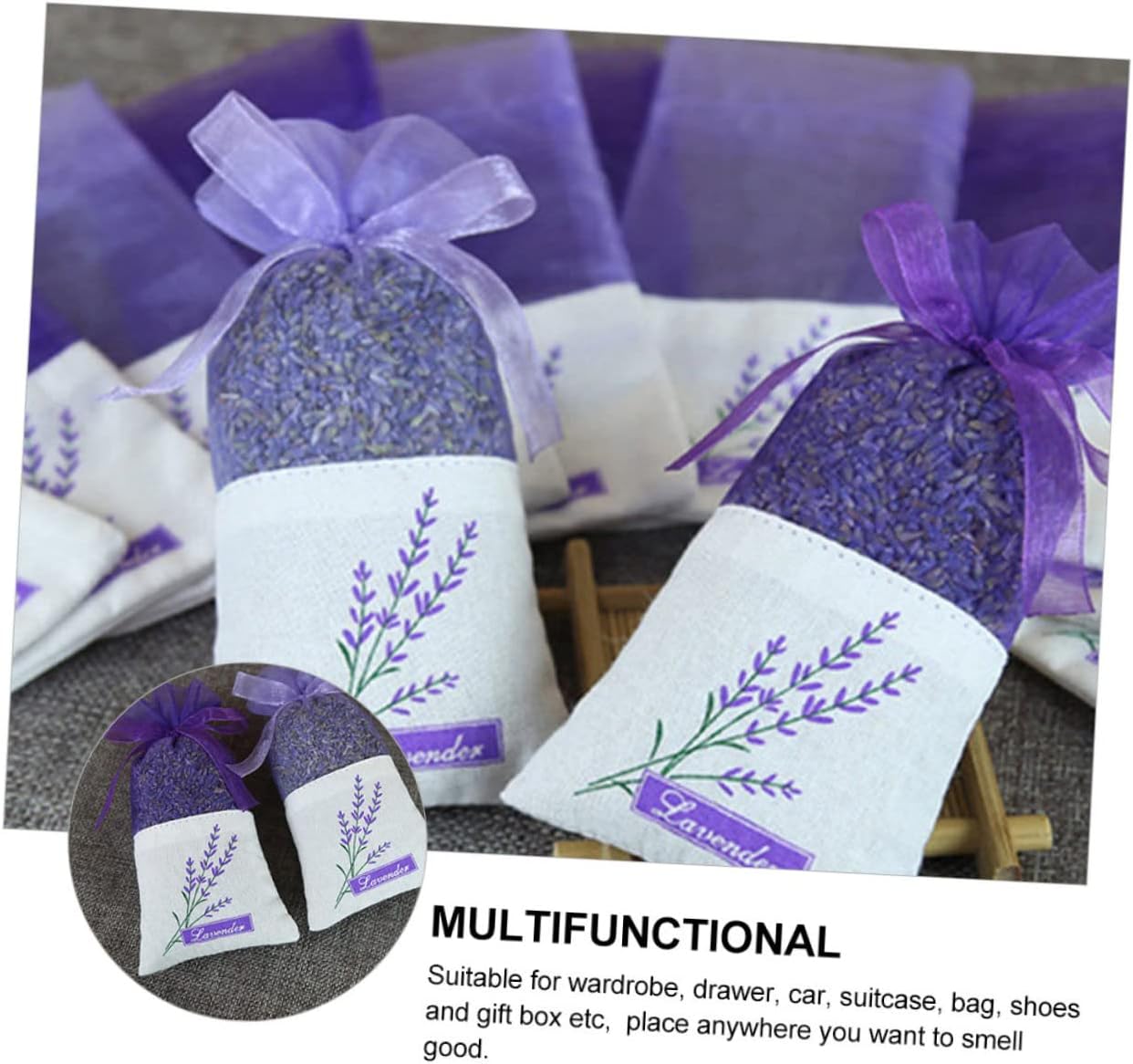 22Pcs Lavender Sachet Bags for Wardrobe Car Drawer Storage