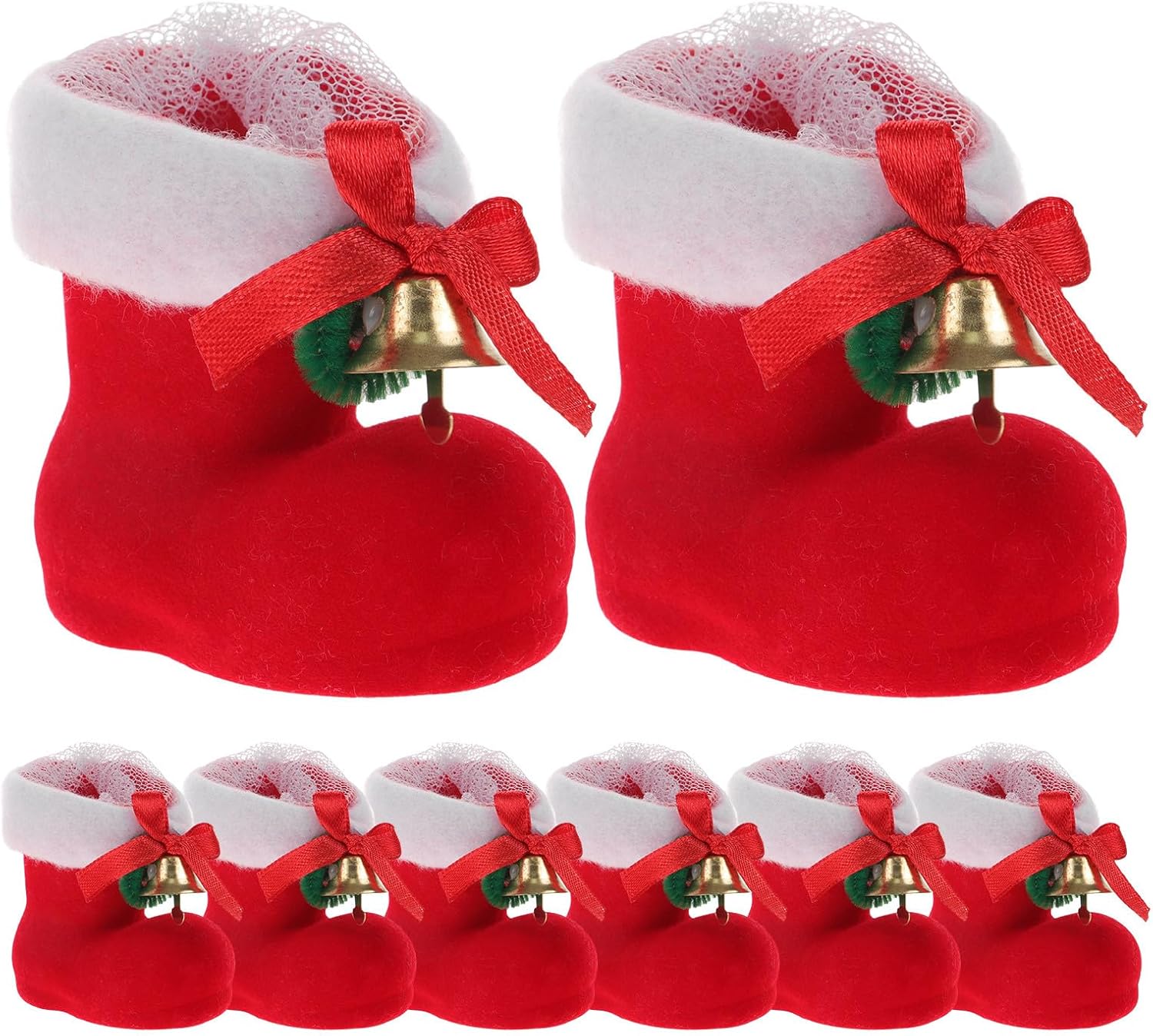 FOMIYES 8Pcs Santa Candy Boots Bags