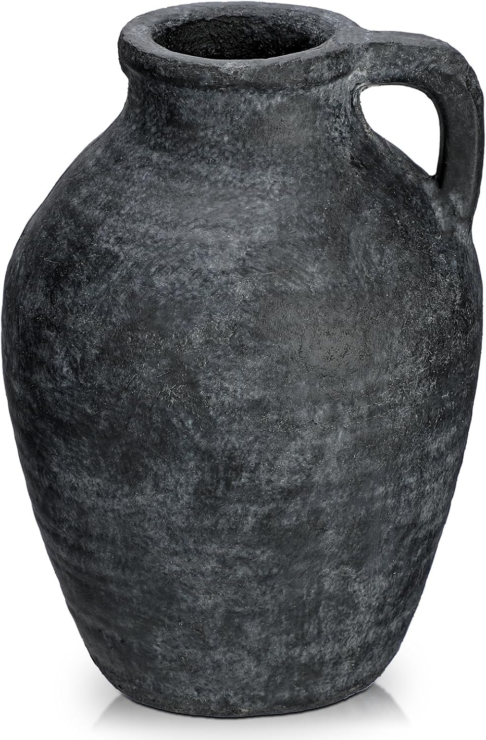 Ceramic Black Rustic Farmhouse Vase 9 Inch Decor