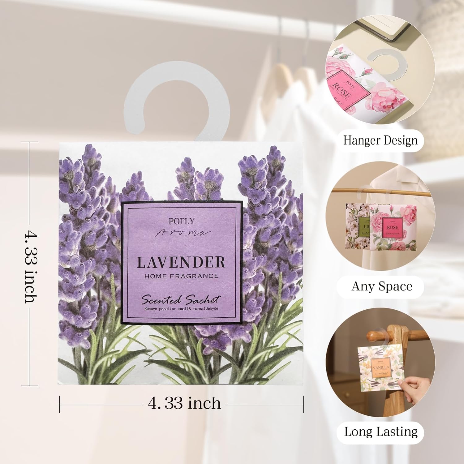 12 Pack Lavender Scented Sachets for Drawer and Closet
