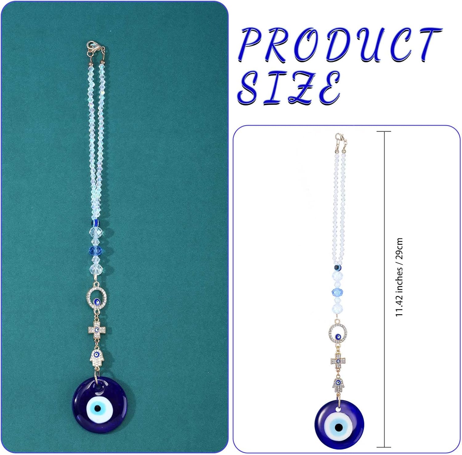 Frienda Evil Eye Car Hanging Ornament Cross Style