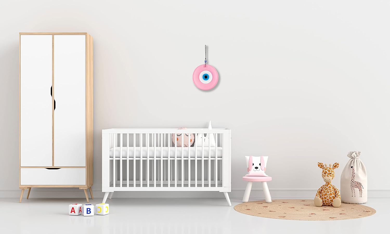 BCS Pink Evil Eye Wall Hanging Decor