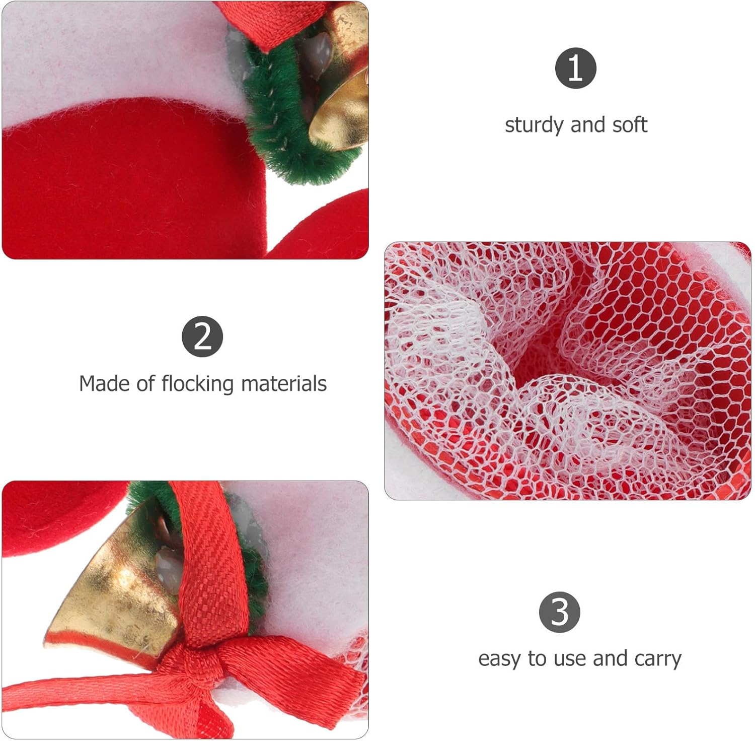 FOMIYES 8Pcs Santa Candy Boots Bags