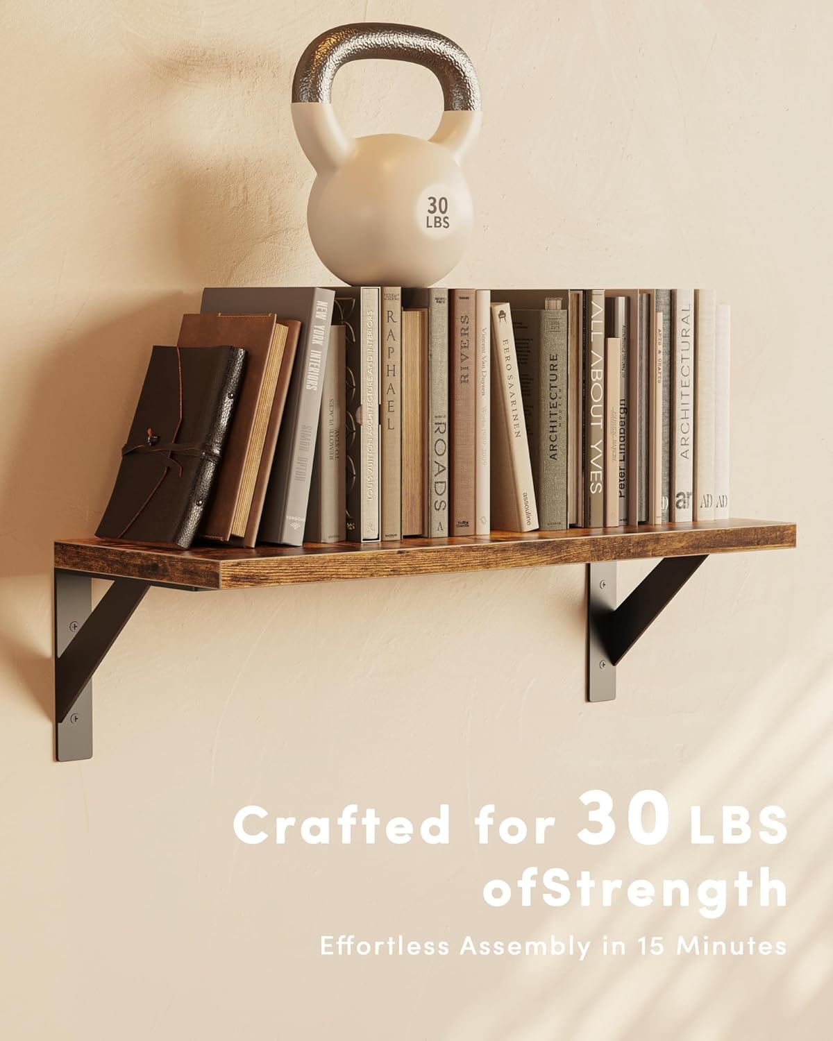 Floating Shelves for Wall Rustic Brown 17 Inches