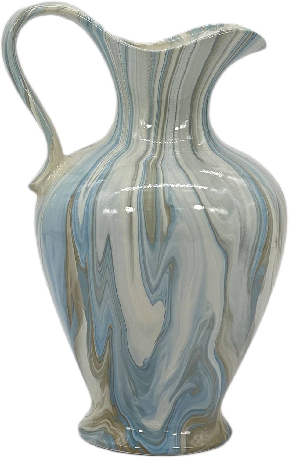 Galt International Marble Pattern Ginger Jar Vase 12 Inch