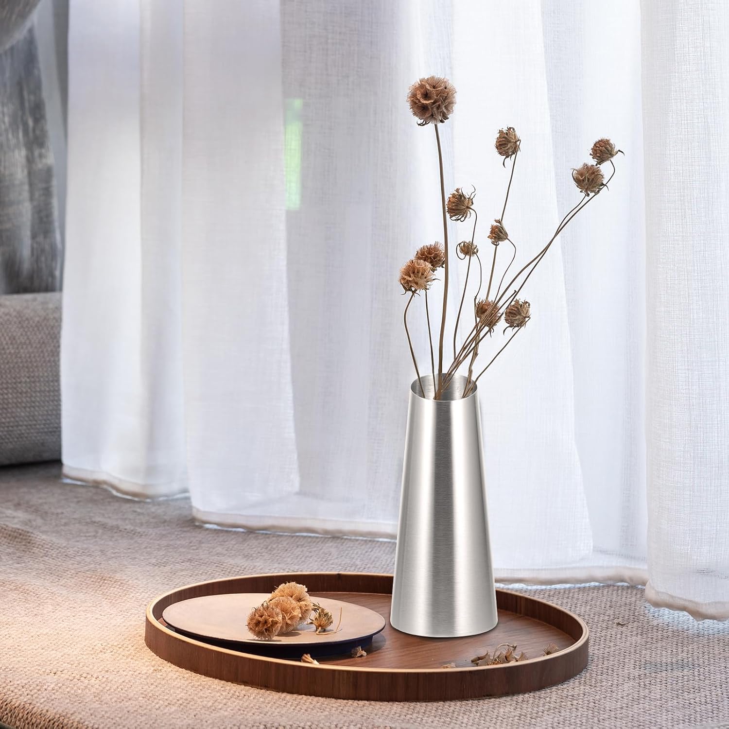 Veemoon Metal Cylinder Vase Fireplace Decor