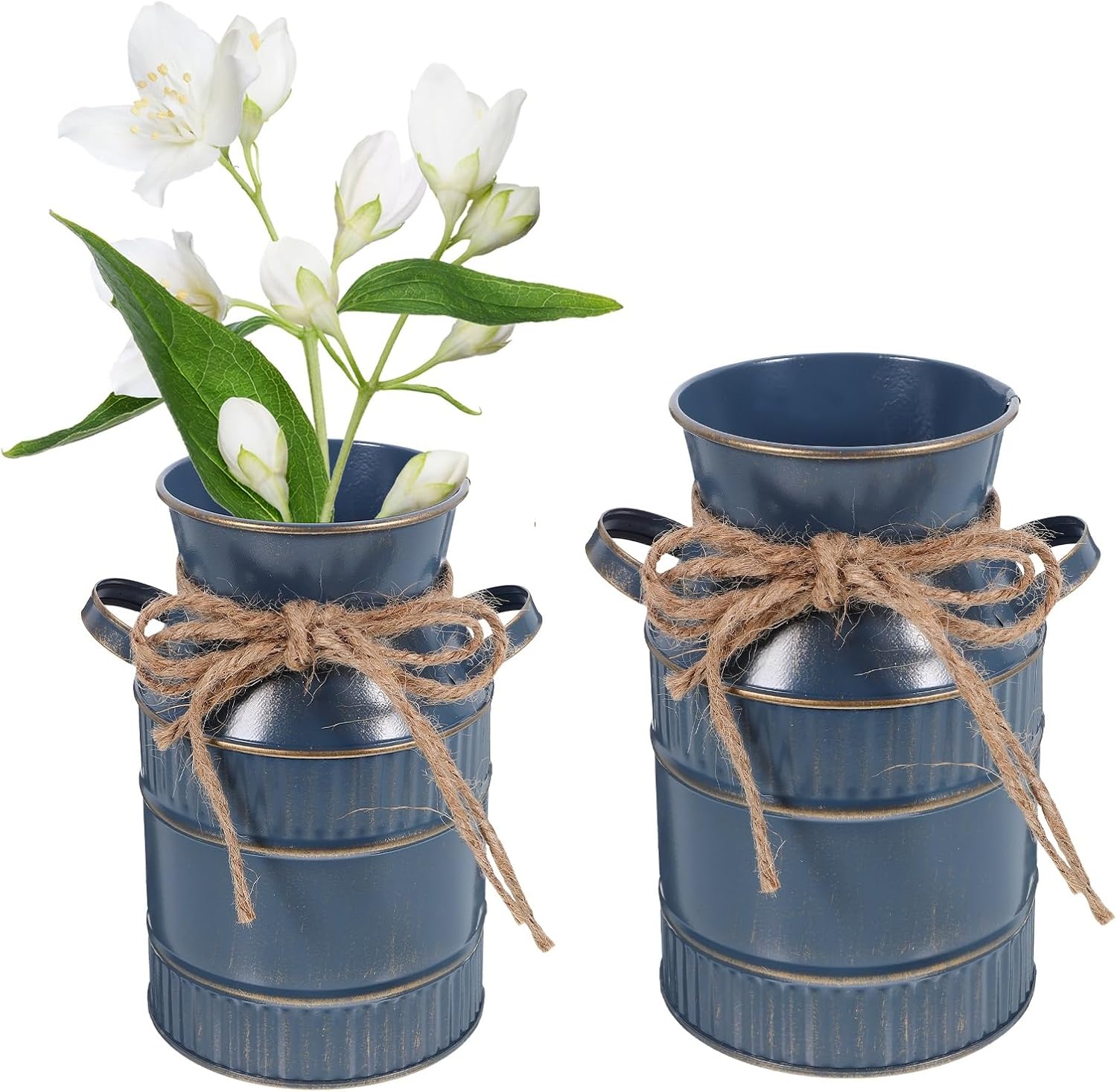 Vintage Galvanized Milk Can Flower Vase